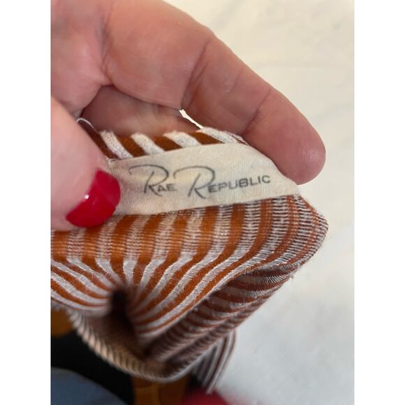 Rae Republic Large Women's Cold Shoulder Top Striped Blouse Shirt - Picture 3 of 6